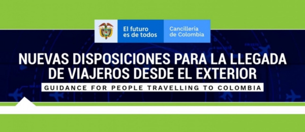 Nuevas disposiciones para la llegada a Colombia de viajeros desde el exterior